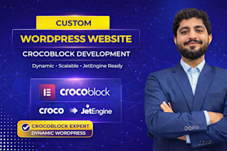 build a custom wordpress website with crocoblock, elementor, jet engine