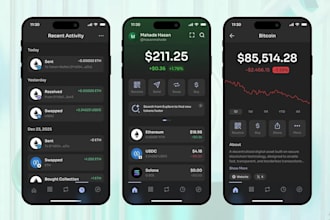 build web3 crypto wallet app, exchange website, fintech app, blockchain app