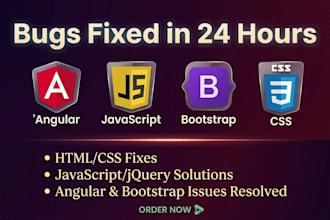 fix angular, javascript, html css bugs in your website