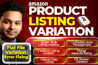 create amazon variation listing, setup parent child or fix amazon errors