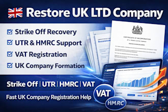 reinstate, activate, restore uk ltd, strike off uk ltd company registration, utr