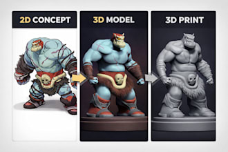sculpt stylized 3d character for 3d printing