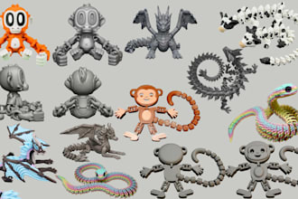 sculpt3d flexi toy 3d articulated model fidget toy 3d dragon bjd model miniature