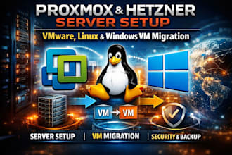 setup proxmox hetzner server vmware linux virtual machine windows vm migration