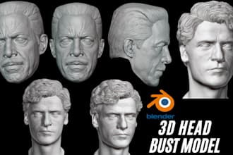 sculpt custom 3d head 3d statue bust 3d face 3d sculpture stl for 3d printing