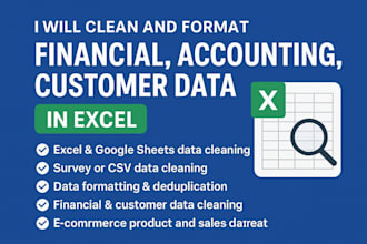 clean, format, deduplicate financial, accounting, CRM data in excel