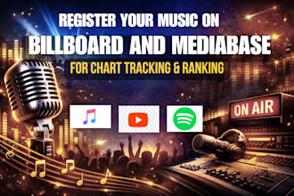 register your music on billboard and mediabase for chart tracking and ranking