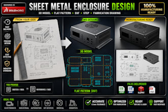 3d model sheet metal enclosure cad flat pattern dxf laser cutting fabrication