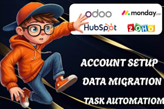do data migration on odoo crm monday hubspot zoho crm and task automation