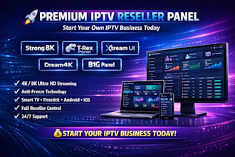 setup reseller panel, lion ott, dream4k, trex, panel,strong8k, b1g, cobraott,sup