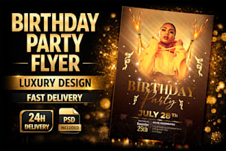 design a luxury birthday party flyer and club event poster