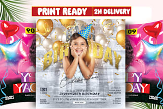design a luxury birthday party flyer and club event poster