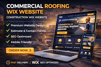 design commercial roofing wix website,construction wix website, wix landing page