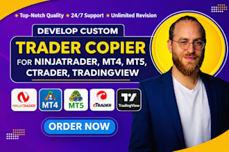 develop trader copier for ninjatrader, mt4 mt5, ctrader, tradingview
