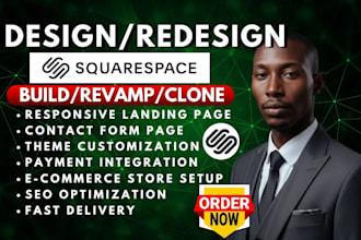build custom seo squarespace website, design and redesign squarespace website