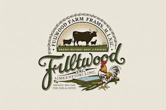 create professional vintage farm logo design