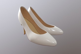 create photorealistic 3d high heel modeling and luxury footwear render