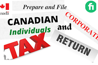 prepare and efile US and canada tax return t1, t2 corporate tax, and bookkeeping