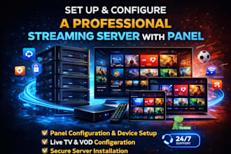 configure a complete streaming server with panel and player support