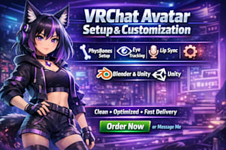 custom vrchat avatar optimization, and customization for high quality avatars