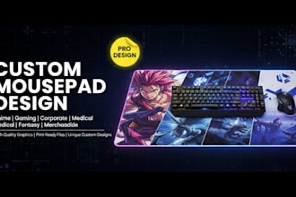 design custom mousepad, gaming playmat, anime or corporate merchandise de