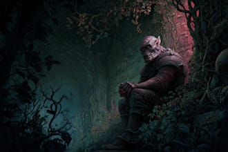 do dark fantasy art illustrations in a painterly style