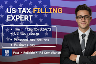 prepare US tax filing, US tax returns, business tax 1120 5472 1040