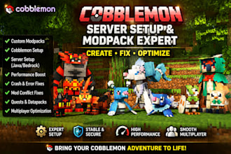 create, fix, or optimize your custom minecraft modpack, forge, with cobblemon