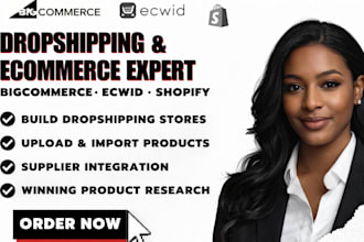build bigcommerce ecwid shopify dropshipping store and upload products