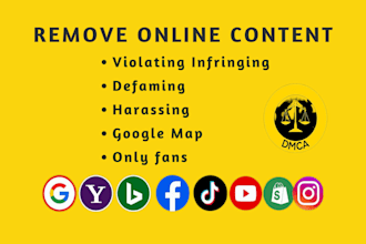 takedown harassing, remove copyright facebook, insta by dmca