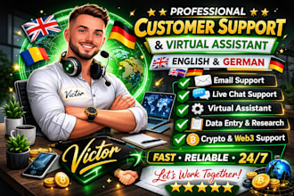 provide professional email and chat customer support in english and german