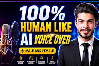do realistic ai voice over in male and female voice