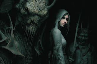create a terrifying fantasy horror story
