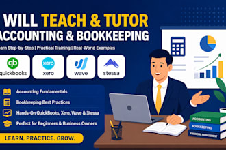 teach,train, tutor accounting, bookkeeping, quickbooks, xero, wave, stessa