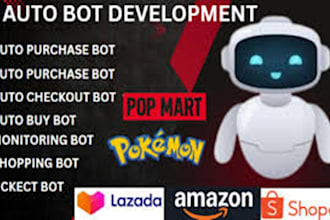 develop auto purchase bot auto buying bot pokémon items bot target bot walmart