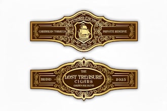 modern premium cigar label, cigar logo, cigar band cigar box design