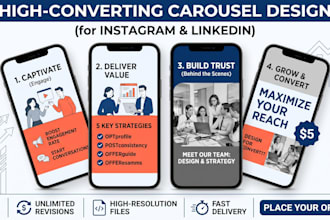 design high converting instagram and linkedin carousel posts