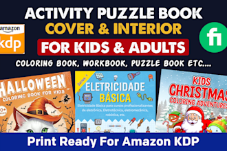 design amazon KDP coloring book puzzle book activity book cover interior