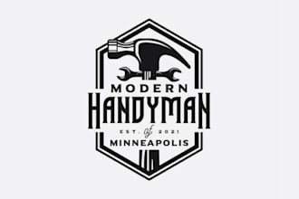 create modern logo for plumbing, hvac, handyman, and home services