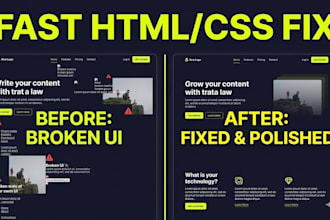 fix urgent HTML, CSS, and javascript bugs fast