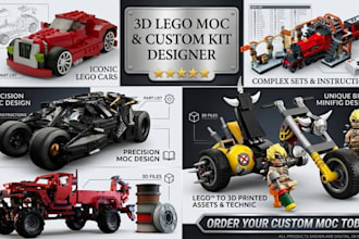 design lego moc sets technic bikes, cars, ships with building instruction