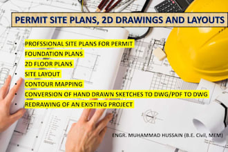 create permit site plans, 2d drawings and layouts