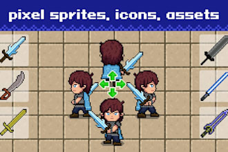 create custom pixel art sprites, icons and game assets