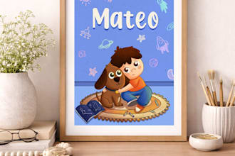 custom childrens portrait illustration