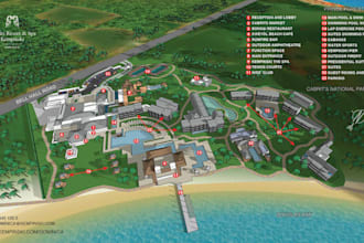 design campground map, rv park map, resort map caravan layout lighting design