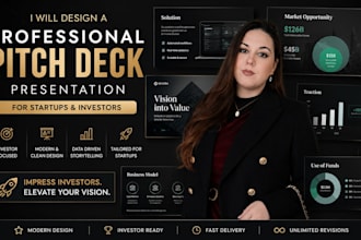 design a professional pitch deck for startups and investors