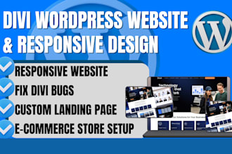 develop divi wordpress business website store landing page wordpress developer
