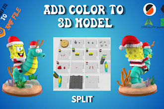 convert stl to multicolor 3mf add color to 3d model split parts for 3d printing