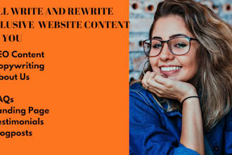 do copywriting, bios, about us and exclusive website content
