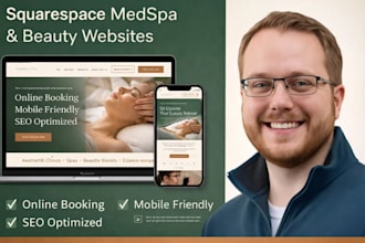 design a squarespace medspa, beauty salon and wellness website with booking